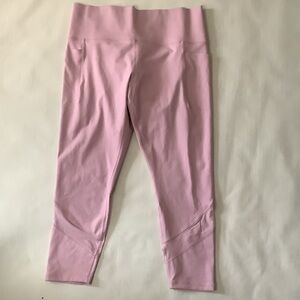 Athleta Blush Pink  “Salutation Stash Mesh Tights”